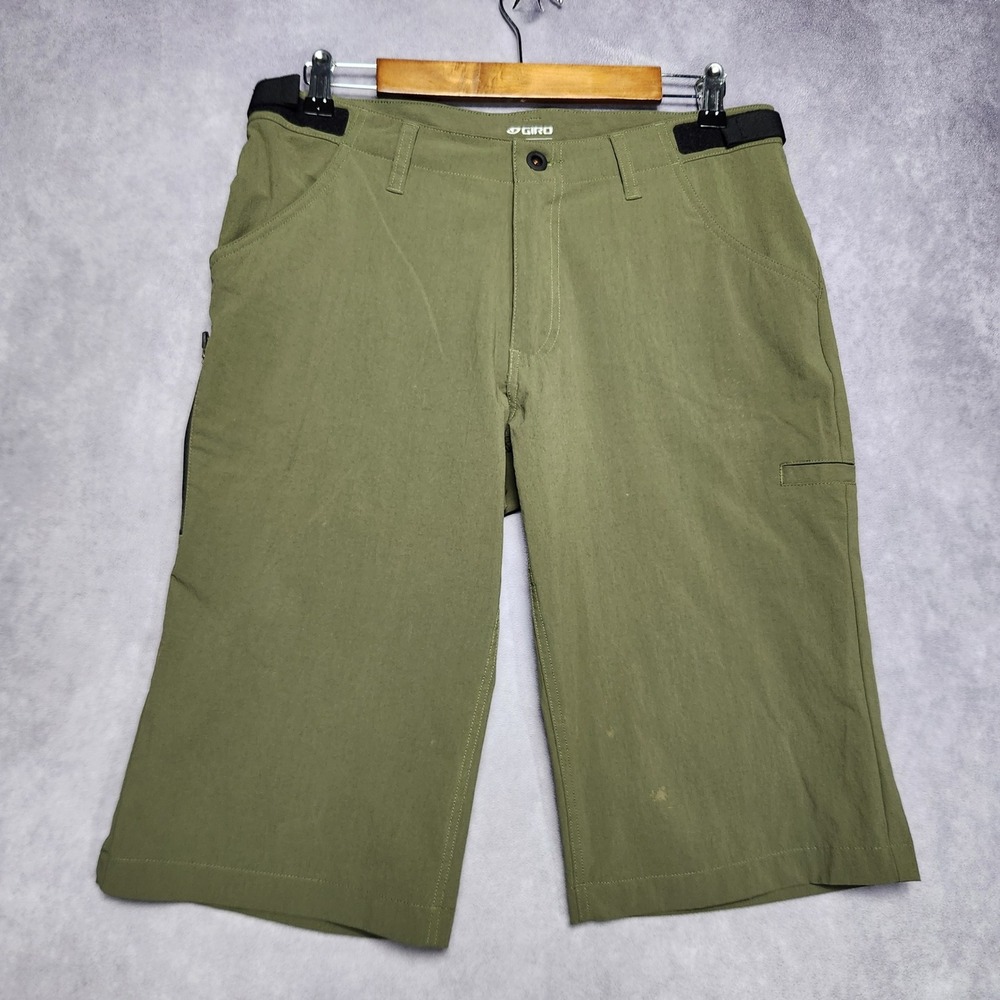 Giro Mens Size 32 Mountain Bike Shorts Green Nylon Spandex Stretch Cycling